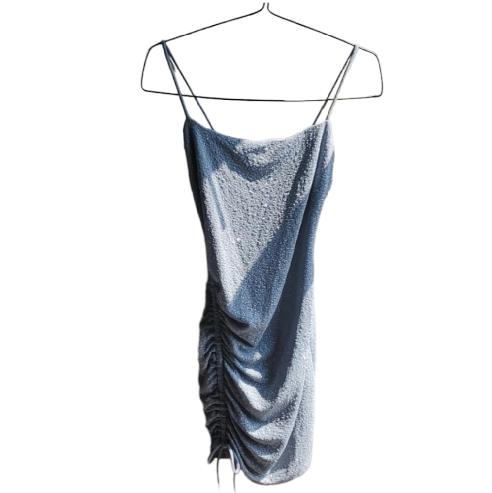 NWT Sparkly Ruched Blue Cocktail Dress